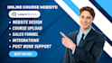 setup and design learnworlds online course site with sales pages of all courses
