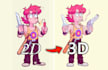 model your 2d character in 3d