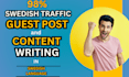 write and publish guest posts on the swedish website with dofollow backlink