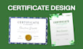 do certificate design, diploma, award, gift and custom