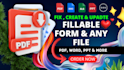 create and fix fillable PDF form word and excel with calculations