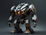 create a complete robot mecha character illustration