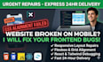fix frontend bugs, responsive CSS layout issues, and HTML errors