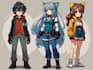 draw anime and game style characters art