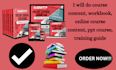 do course content, workbook, online course content, ppt course, training guide