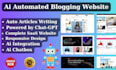create automated blog, ai blogging website using chat gpt ai integration