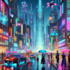 create futuristic cyberpunk city for you