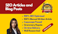 do SEO article writing, blog post writing, content writing