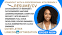 write data scientist, IT manager, ai engineer, software developer tech resume