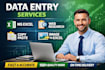 fast and accurate data entry, excel, web research, copy paste work