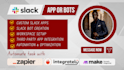 create custom slack app or bot and setup integrate slack workspace for your team