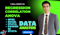 do correlation, anova, hypothesis test, t test, regression, spss data analysis