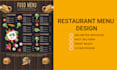 design restaurant, food menu in 12 hours