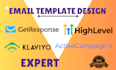 design klaviyo, getresponse active campaign gohighlevel crm newsletter template