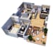 create 3d floor plan rendering and interior realistic rendering