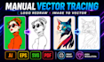 vector trace, redraw logo, and convert image to ai eps svg