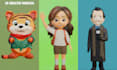 create cute 3d character models, chibi, animal, people, cartoon 3d