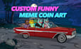 draw custom crypto meme coin art with background