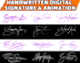 design a handwritten signature logo and animation