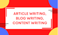 do the article writing