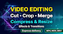 compress, resize, cut, crop video for youtube, zoom, course