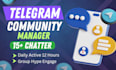 be telegram community manager  with 20 chatters in crypto project