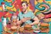 draw a illustration of food pop art