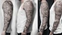create sleeve tattoo design in geometric style