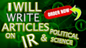 write articles on ir and pol sci