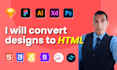 convert figma, PSD, or xd to responsive HTML CSS using bootstrap or tailwind