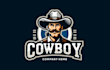 make a high quality cowboy mascot logo with new concept