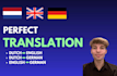 translate in dutch, english and german
