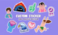 create custom premium sticker badge design