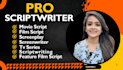 write, edit and format 90 pages movie script, screenplay, feature film script
