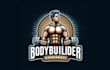 create awesome bodybuilder with dumbbell mascot logo in 12 hours