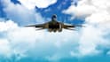 do jet plane fly through sky clouds logo reveal intro opener