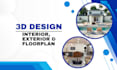 design realistic 3d interior and exterior