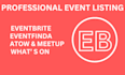 do eventbrite, eventfinda, atdw event listing