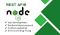 develop node js and express js backend with restful api,s