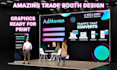 design trade show booth with premium graphics