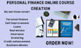 write personal finance and management skill training course and financial ebooks