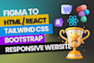 convert figma to HTML figma to react, tailwind CSS, bootstrap figma to webflow