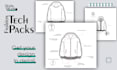 create flat sketch and fashion tech packs