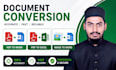do PDF to word typing in english, arabic, and urdu