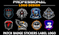 custom design tactical military mascot logo badge patch pins stickers