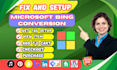 setup bing ads conversion tracking, tiktok, pinterest, snapchat, linkedin pixel