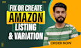 create amazon fba product listing and variation or fix listings error