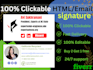 design clickable html email signature for outlook gmail