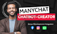 create facebook messenger chatbot, messenger chatbot, using manychat