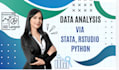 do  data analysis through rstudio, stata and python
